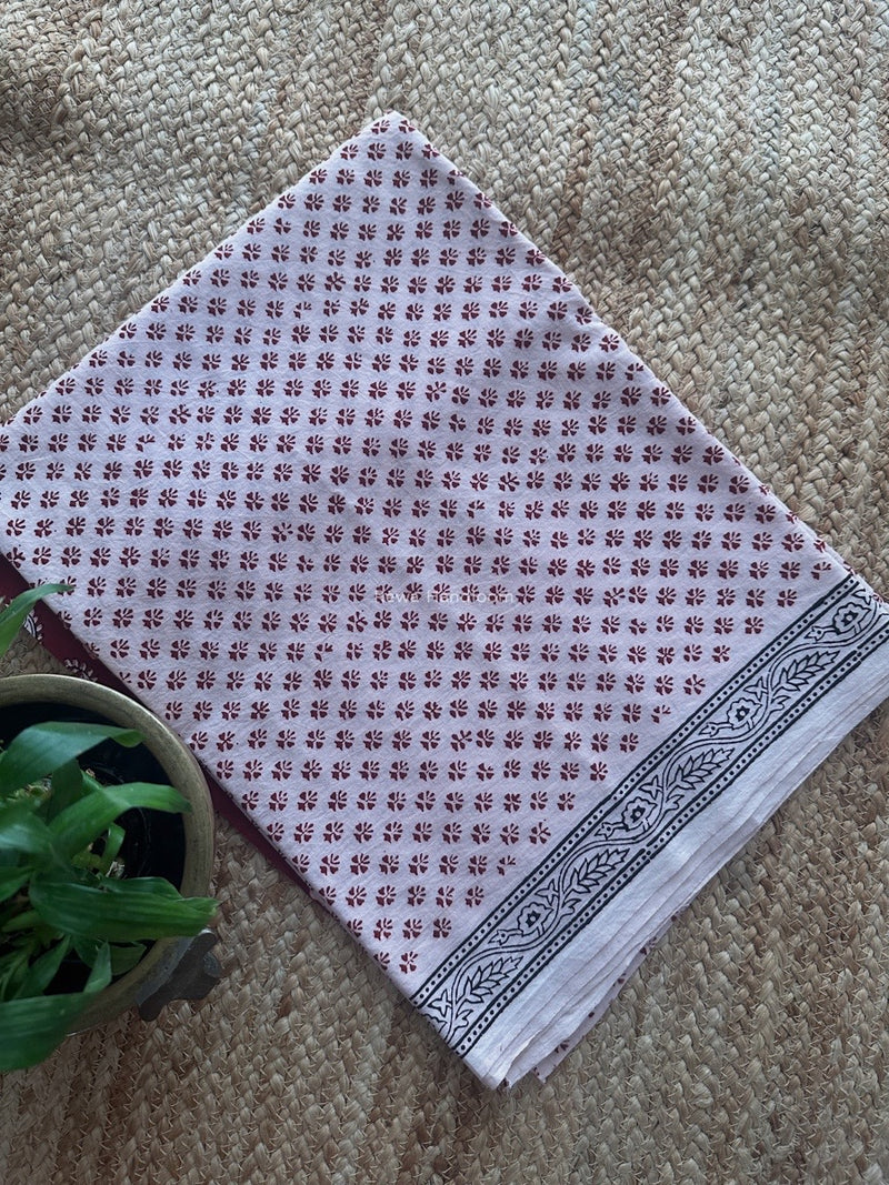 Red-White Bagh Print Cotton Suit KDS02