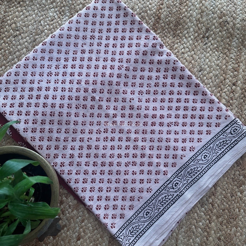 Red-White Bagh Print Cotton Suit KDS02