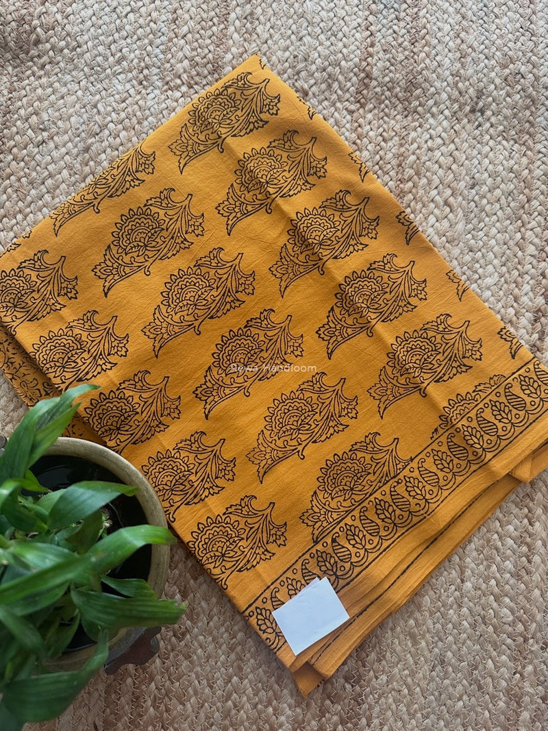 Turmeric Bagh Print Cotton Suit KDS03