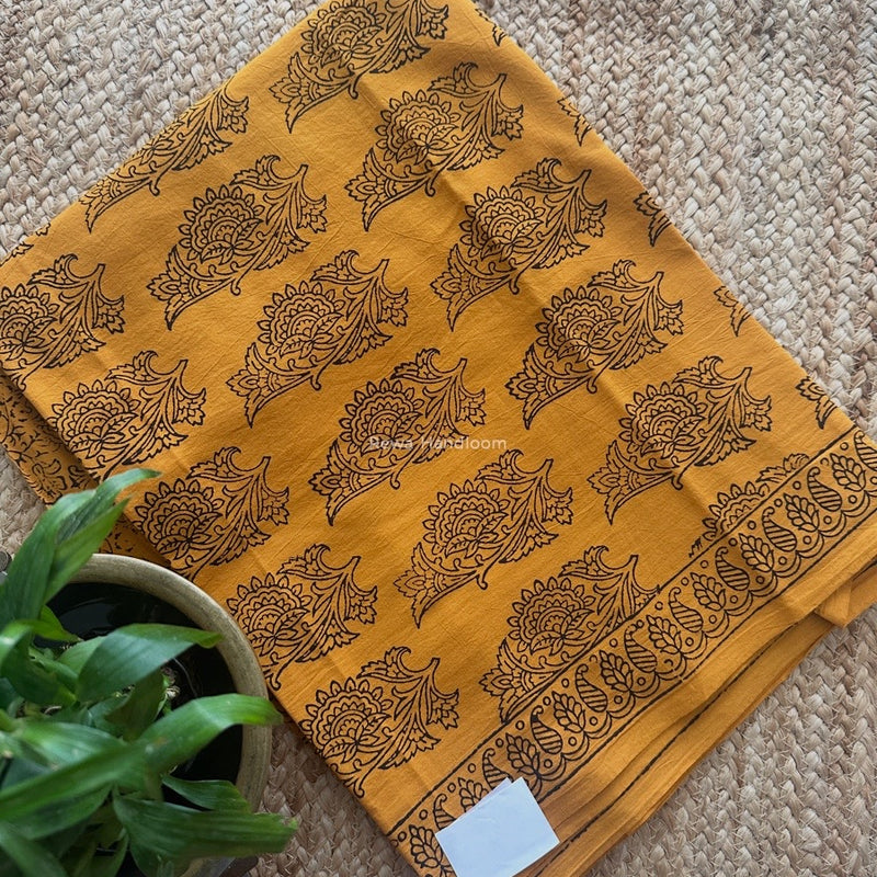 Turmeric Bagh Print Cotton Suit KDS03