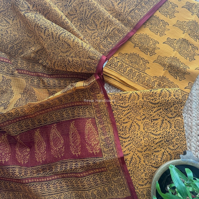 Turmeric Bagh Print Cotton Suit KDS03