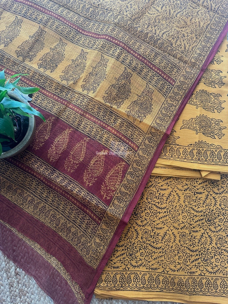 Turmeric Bagh Print Cotton Suit KDS03