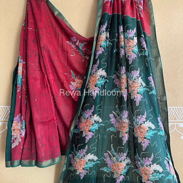 Maheshwari Batik Indonesian Print Saree