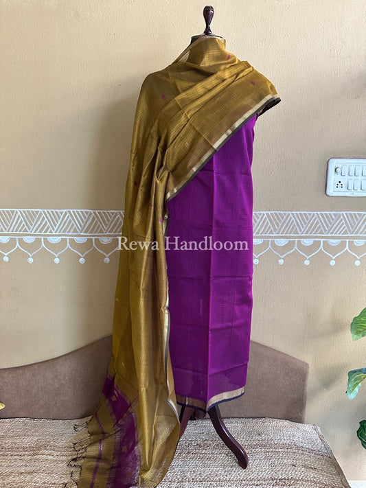 Maheshwari Patti Butti Top-Dupatta Set