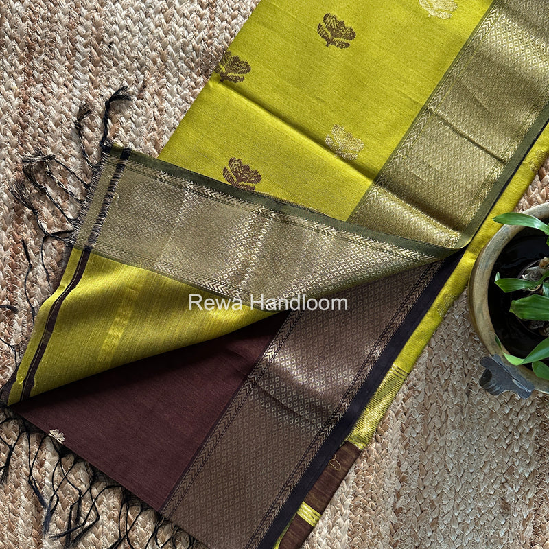 Maheshwari Brown Lotus Butta Saree LBS098