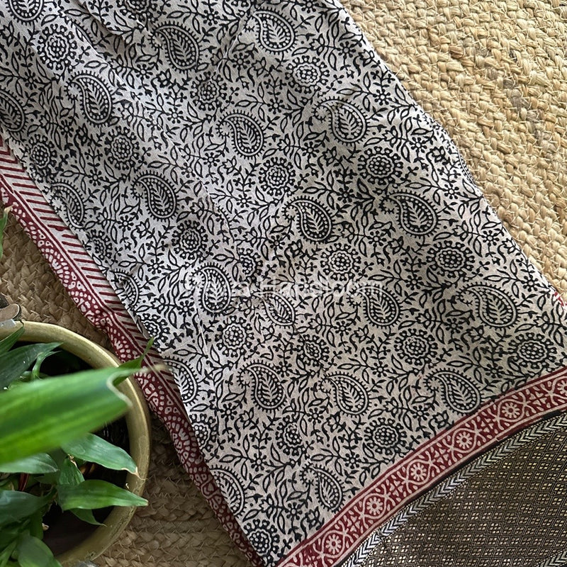 Maheshwari Tussar Bagh Print Saree BPSS037