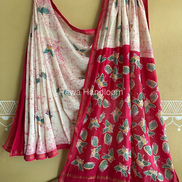 Maheshwari Batik Indonesian Print Saree