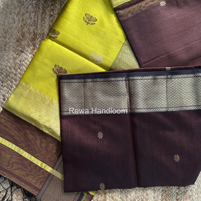 Maheshwari Brown Lotus Butta Saree LBS098