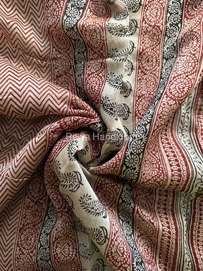 Maheshwari Tussar Bagh Print Saree BPSS037