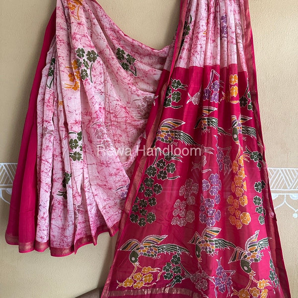 Maheshwari Batik Indonesian Print Saree