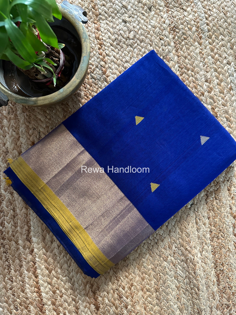 Blue Triangle Butti Maheshwari Saree SB0183