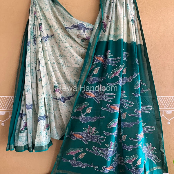 Maheshwari Batik Indonesian Print Saree
