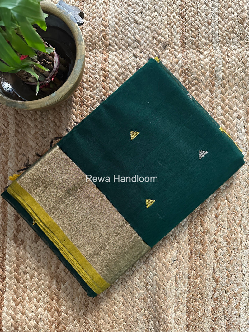 Green Triangle Butti Maheshwari Saree SB0182