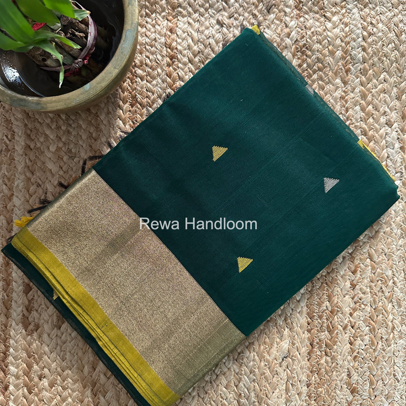 Green Triangle Butti Maheshwari Saree SB0182