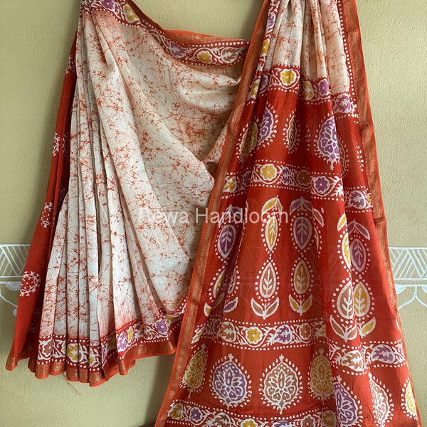 Maheshwari Batik Indonesian Print Saree