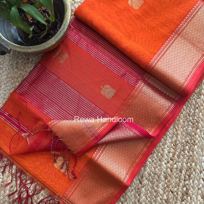 Maheshwari Lotus Butta Saree