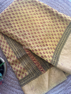 Maheshwari Yellow Bagh Print Saree BPSS025