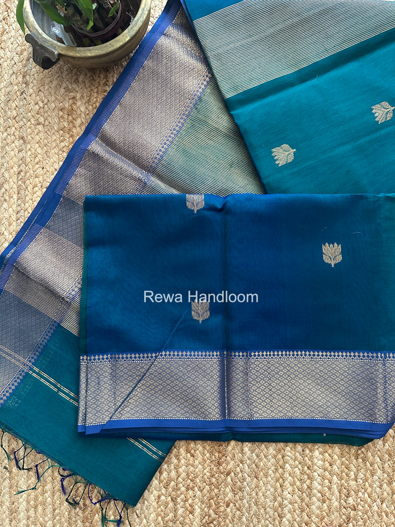 Maheshwari Morpankhi Lotus Shaded Butta Saree SLB011