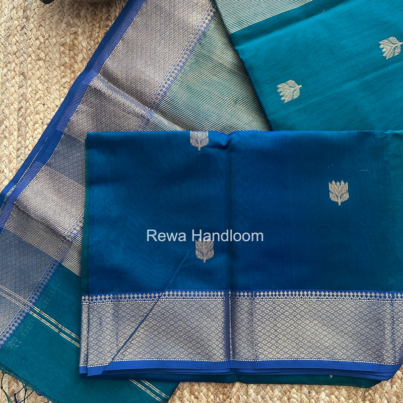 Maheshwari Morpankhi Lotus Shaded Butta Saree SLB011
