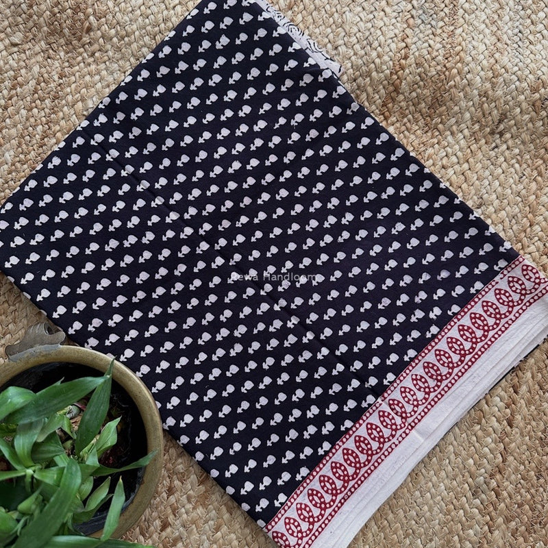 Black-White Bagh Print Cotton Suit BCSP0165