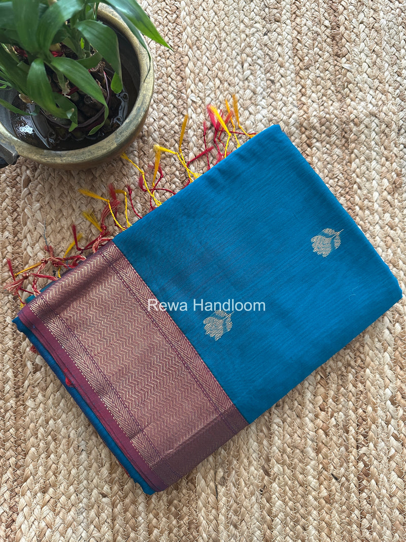 Maheshwari Blue Lotus Shaded Butta Saree SLB010