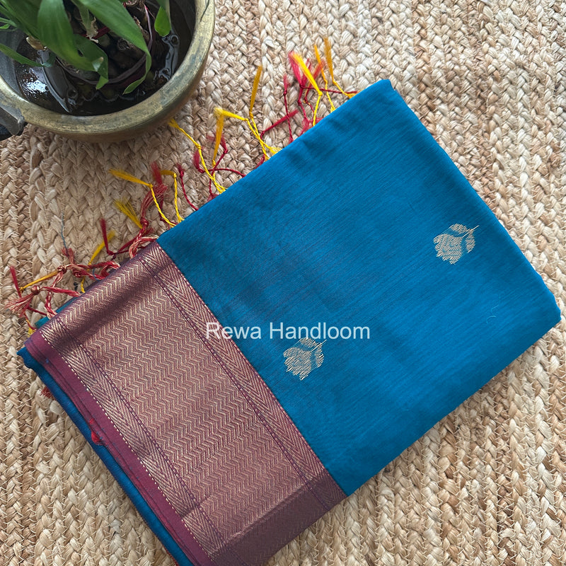 Maheshwari Blue Lotus Shaded Butta Saree SLB010