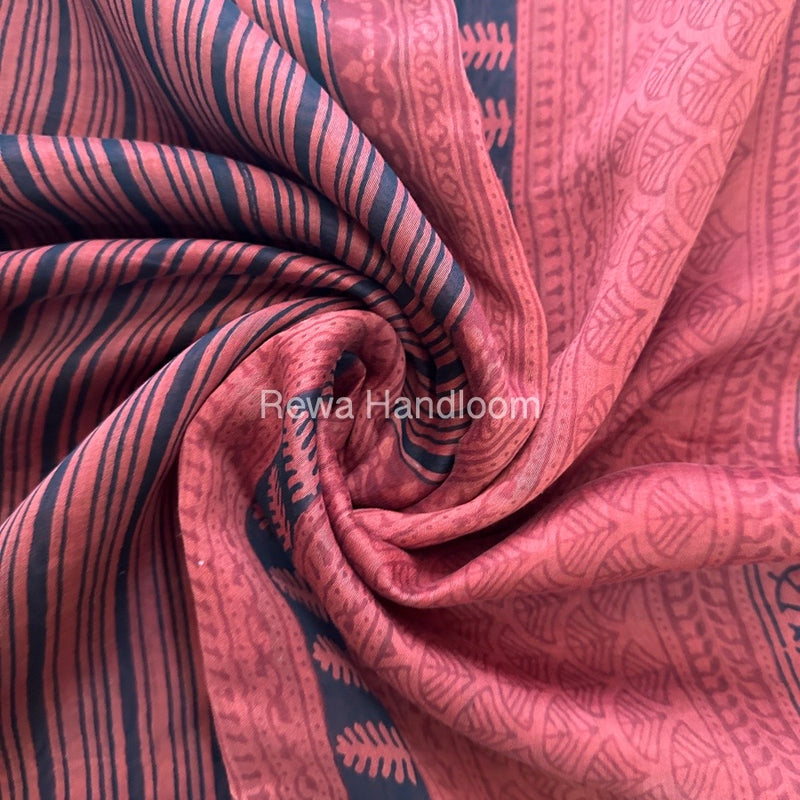 Maheshwari Red Bagh Print Saree BPSS052