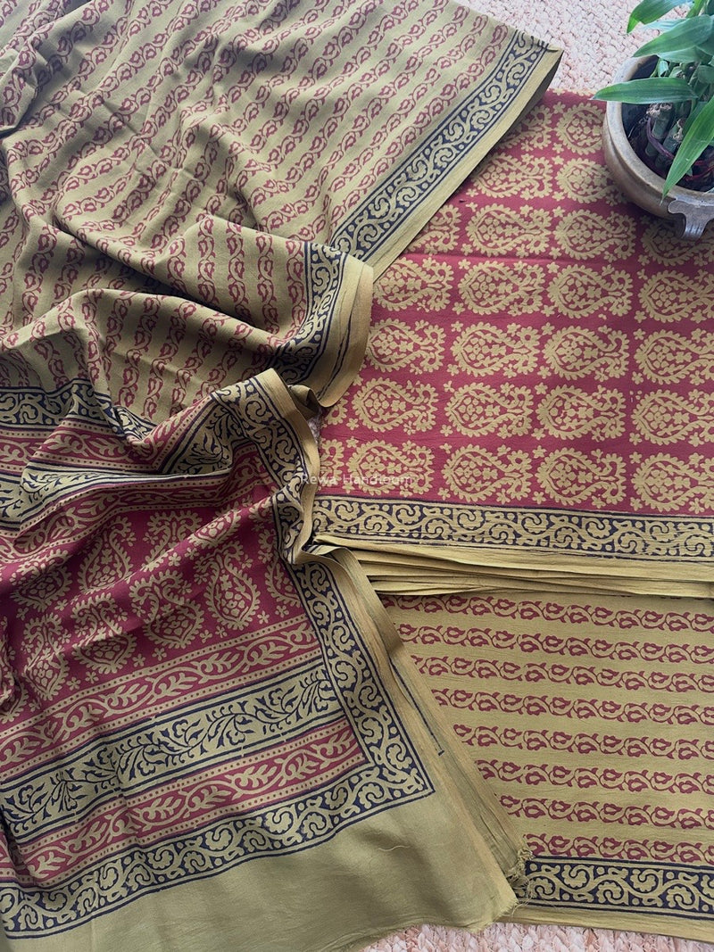 Bagh Print Cotton Suit 