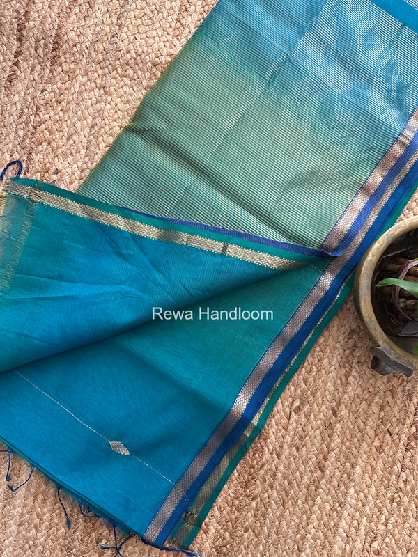 Rama Green Lining Butti Shaded Maheshwari Saree SBS0126