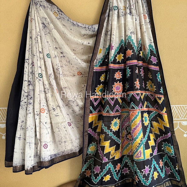 Maheshwari Batik Indonesian Print Saree