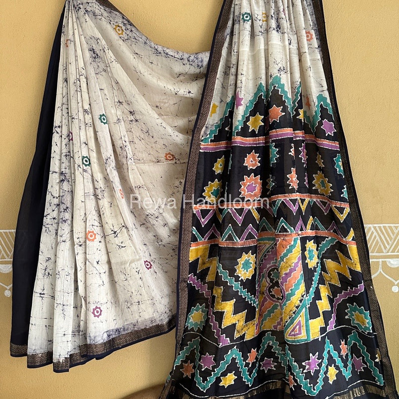 Maheshwari Batik Indonesian Print Saree