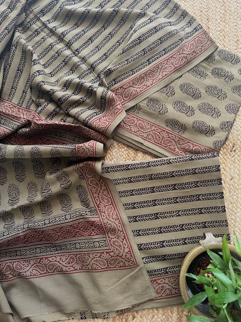 Bagh Print Cotton Suit 