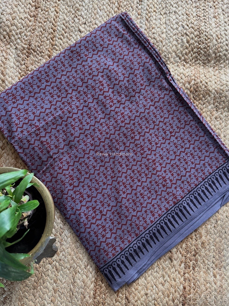 Maroon-Dark Lavender Bagh Print Cotton Suit BCSP0171