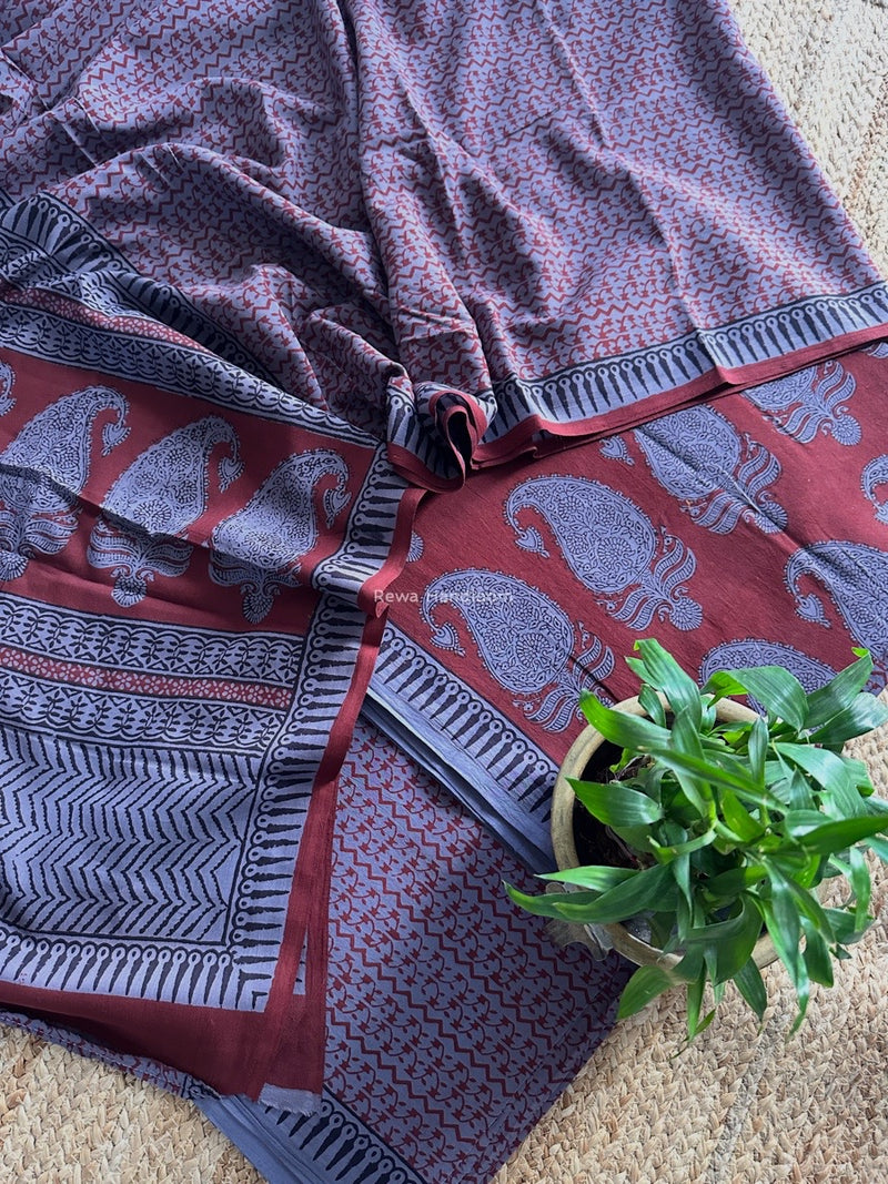 Bagh Print Cotton Suit 