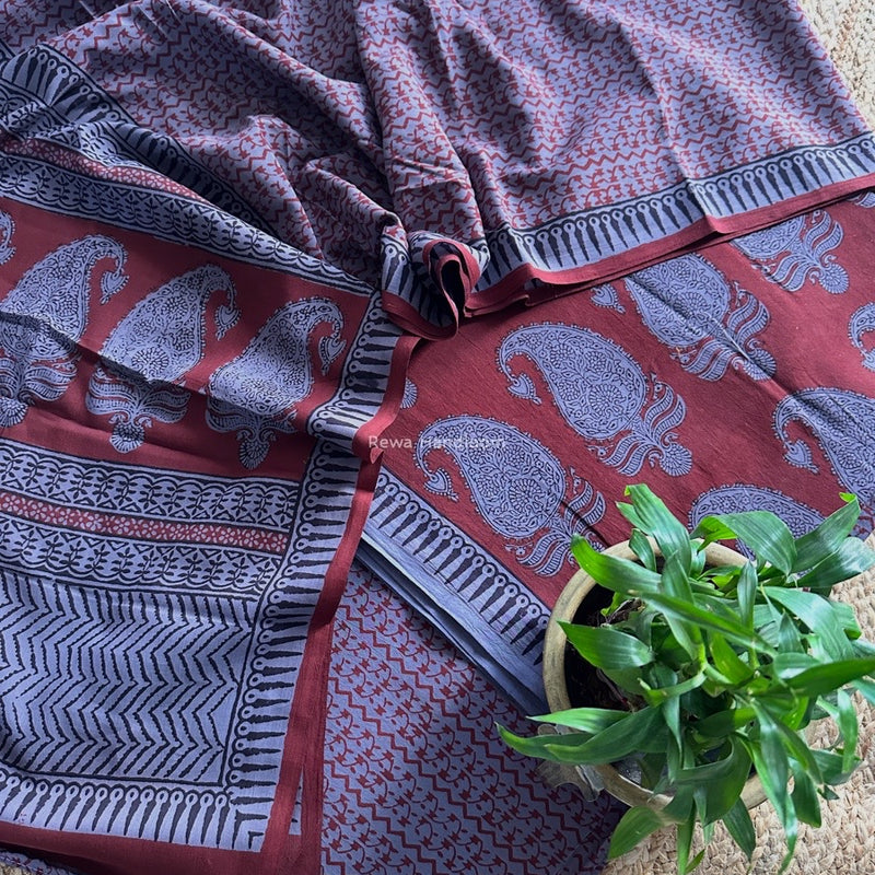 Bagh Print Cotton Suit 