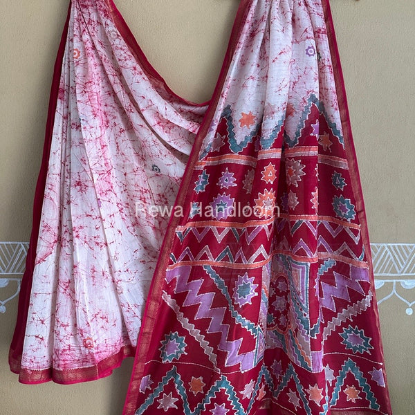 Maheshwari Batik Indonesian Print Saree