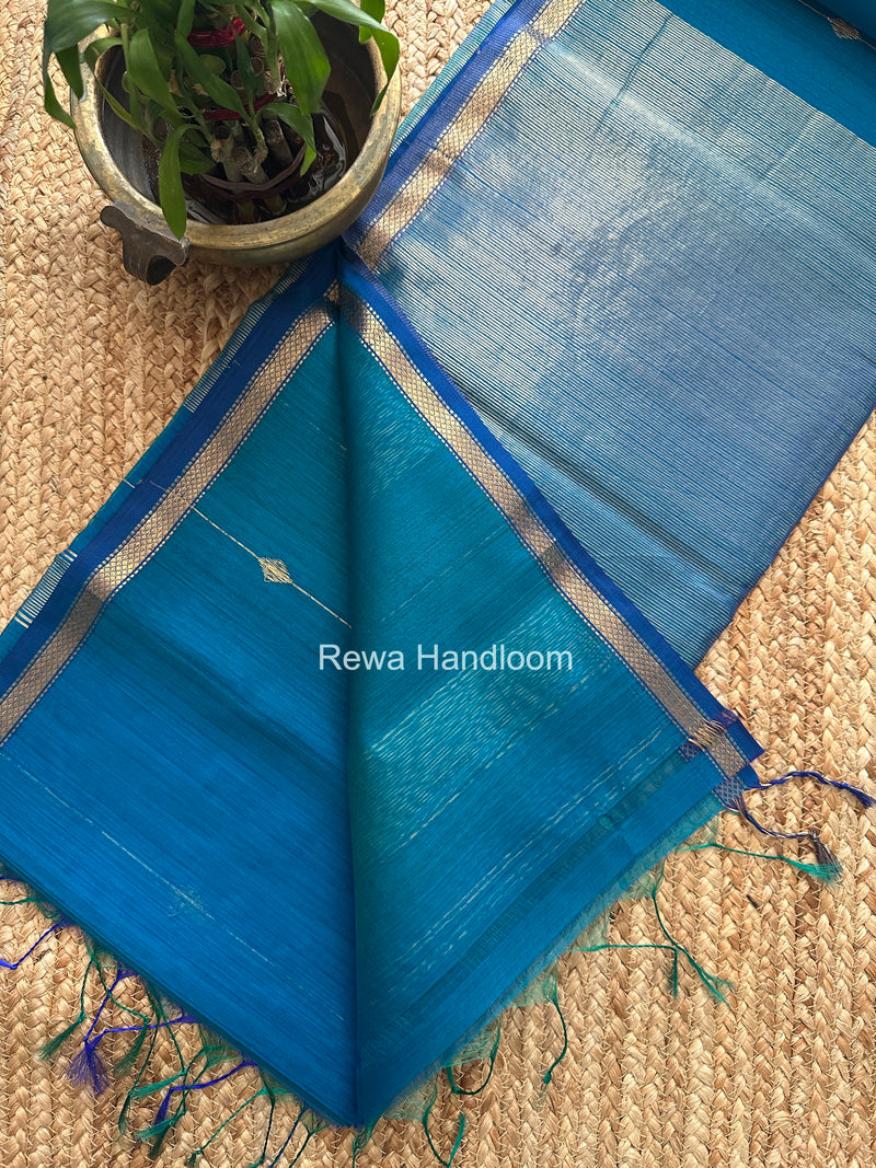  Ocean Blue Lining Butti Shaded Maheshwari Saree SBS0122