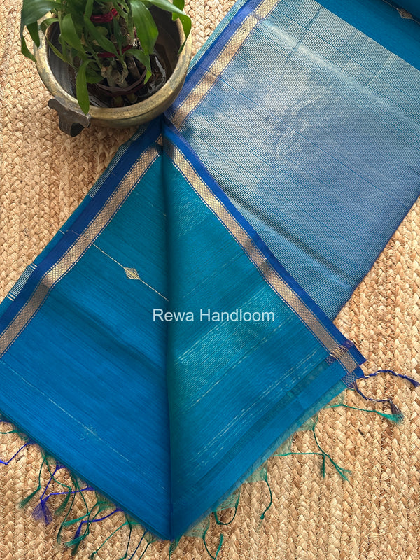  Ocean Blue Lining Butti Shaded Maheshwari Saree SBS0122