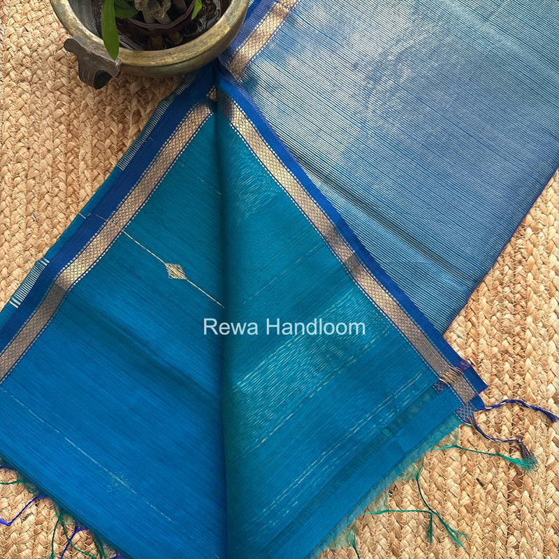  Ocean Blue Lining Butti Shaded Maheshwari Saree SBS0122