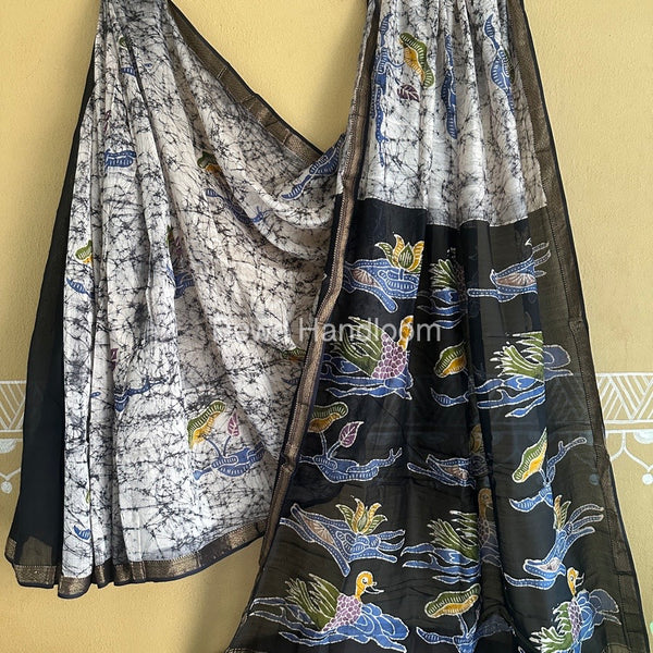 Maheshwari Batik Indonesian Print Saree