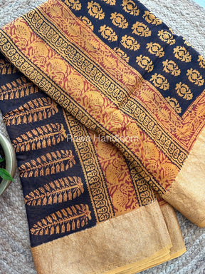 Maheshwari Black Bagh Print Saree BPSS05