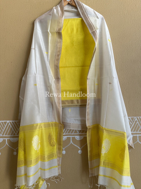 Maheshwari Peacock Buta-Buti Top-Dupatta Set