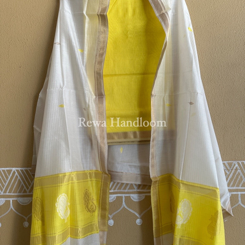 Maheshwari Peacock Buta-Buti Top-Dupatta Set