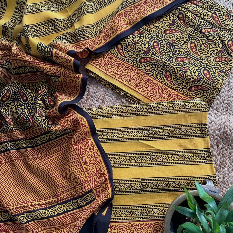 Yellow Bagh Print Cotton Suit BCSP0176