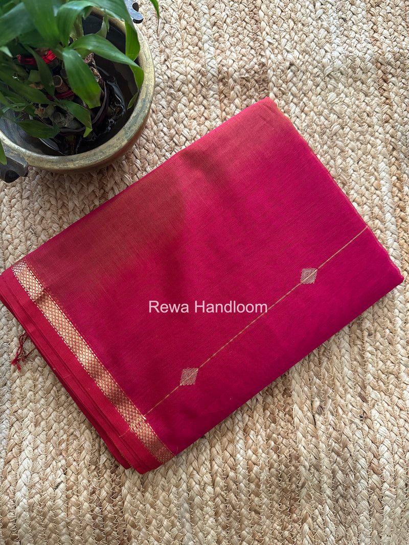Rani Pink Brown Lining Butti Shaded Maheshwari Saree SBS0120
