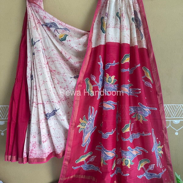 Maheshwari Batik Indonesian Print Saree