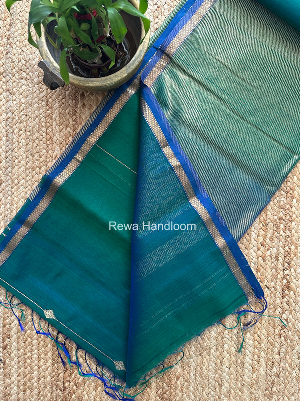 Morpankhi Brown Lining Butti Shaded Maheshwari Saree SBS0119