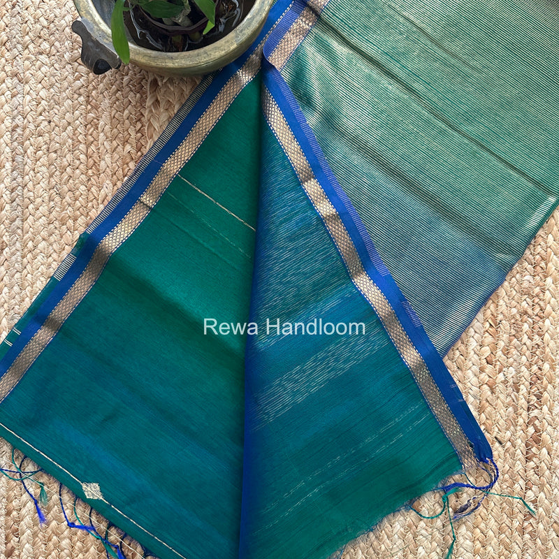 Morpankhi Brown Lining Butti Shaded Maheshwari Saree SBS0119