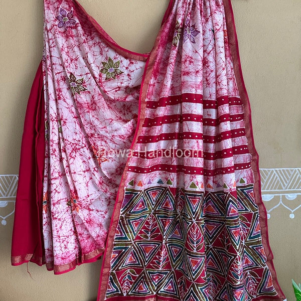 Maheshwari Batik Indonesian Print Saree