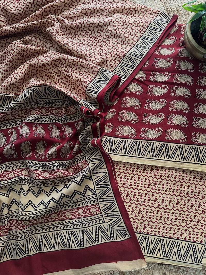 Bagh Print Cotton Suit